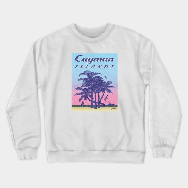 Cayman Islands, Beach Scene with Palm Trees Crewneck Sweatshirt by jcombs